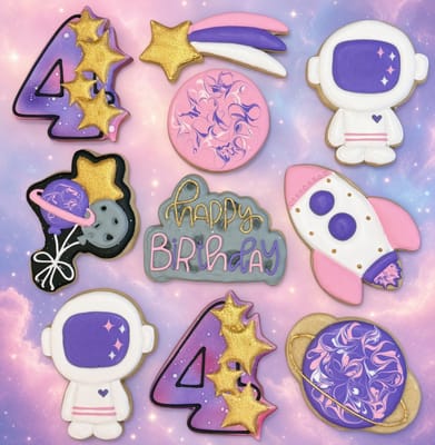 Birthday — custom decorated cookies by Dreams of Buttercream