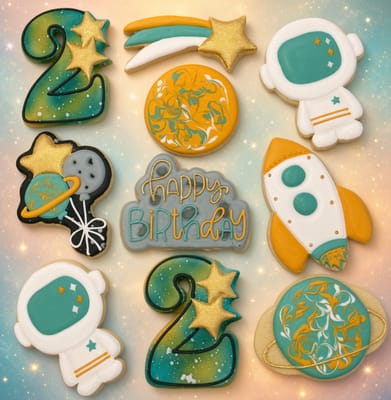 Birthday — custom decorated cookies by Dreams of Buttercream