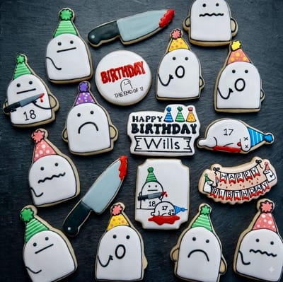 Birthday — custom decorated cookies by Dreams of Buttercream
